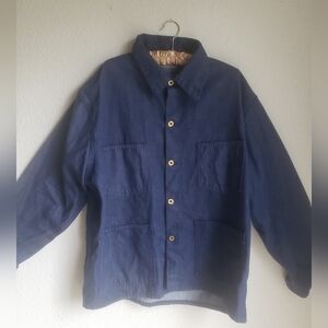 Vintage 1980 union male chore utility denim jacket stone cutter. Made in USA